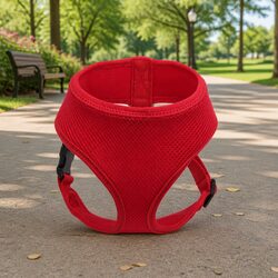 Dog Harness with Steel D Ring Red XS Lightweight Breathable Mesh Adjustable