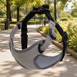 Dog Harness Adjustable Straps Multiple Attachment Points Pet Control Grey S