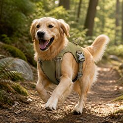 Lightweight No Pull Dog Harness Reflective Pet Training Harness Army Green S