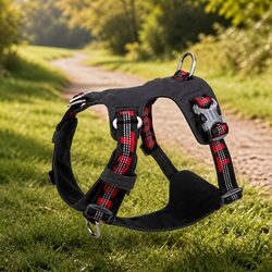 Lightweight Reflective No Pull Dog Harness Black Small Pet Walking Training