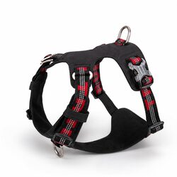 Lightweight Reflective No Pull Dog Harness Black M Size Pet Training Walking
