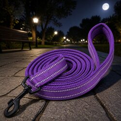 Reflective Pet Leash 2m Purple Large Dog Lead Walking Training Outdoor