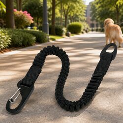 Bungee Leash Extension Black Medium Shock Absorbing Attachment Accessory