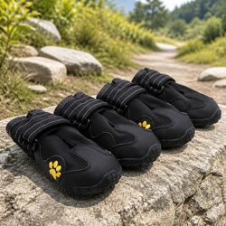 Dog Shoes Weatherproof Booties Paw Protection Reflective Velcro Straps Cold