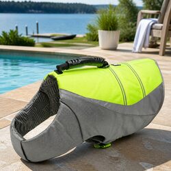 Dog Life Jacket Neon Yellow 2XS Pet Safety Vest Water Swimming Small