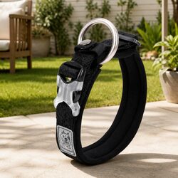 Dog Collar XS Black Reflective Lead Attachment Active Puppy Pet Safety