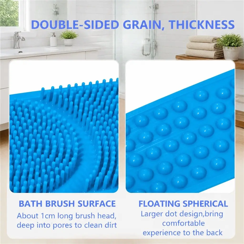 Silicone Bath Scrub Brush Exfoliating Double-Sided 60x11cm Purple