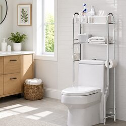 Over Toilet Storage Rack 2-Tier Bathroom Shelf Unit Organizer Stand Shelving