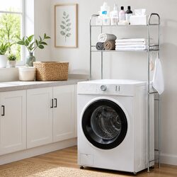 2-Tier Laundry Storage Rack Shelf Organizer for Washing Machine Space Saver