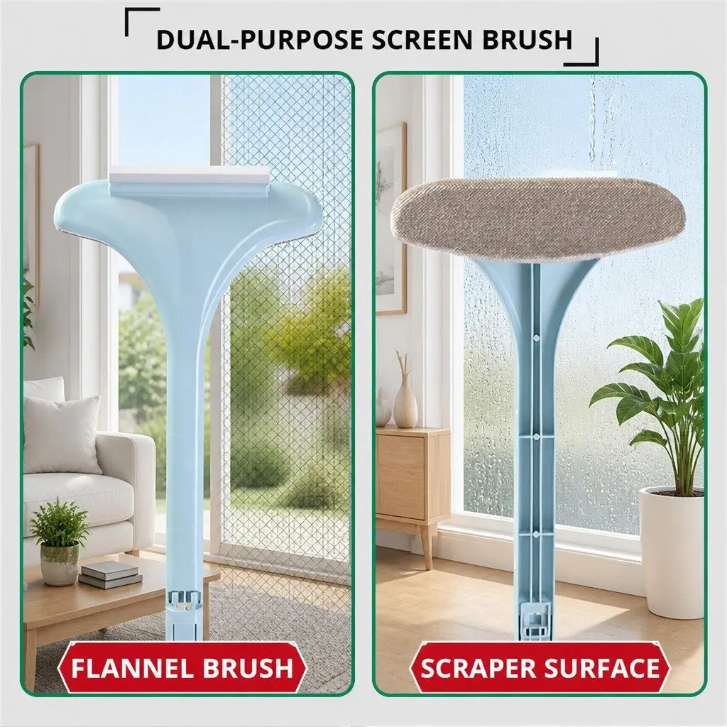 Double Sided Window Cleaner Multifunctional Cleaning Brush Pink