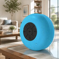 Portable Bluetooth Speaker with Suction Cup Stereo Music Outdoor Blue