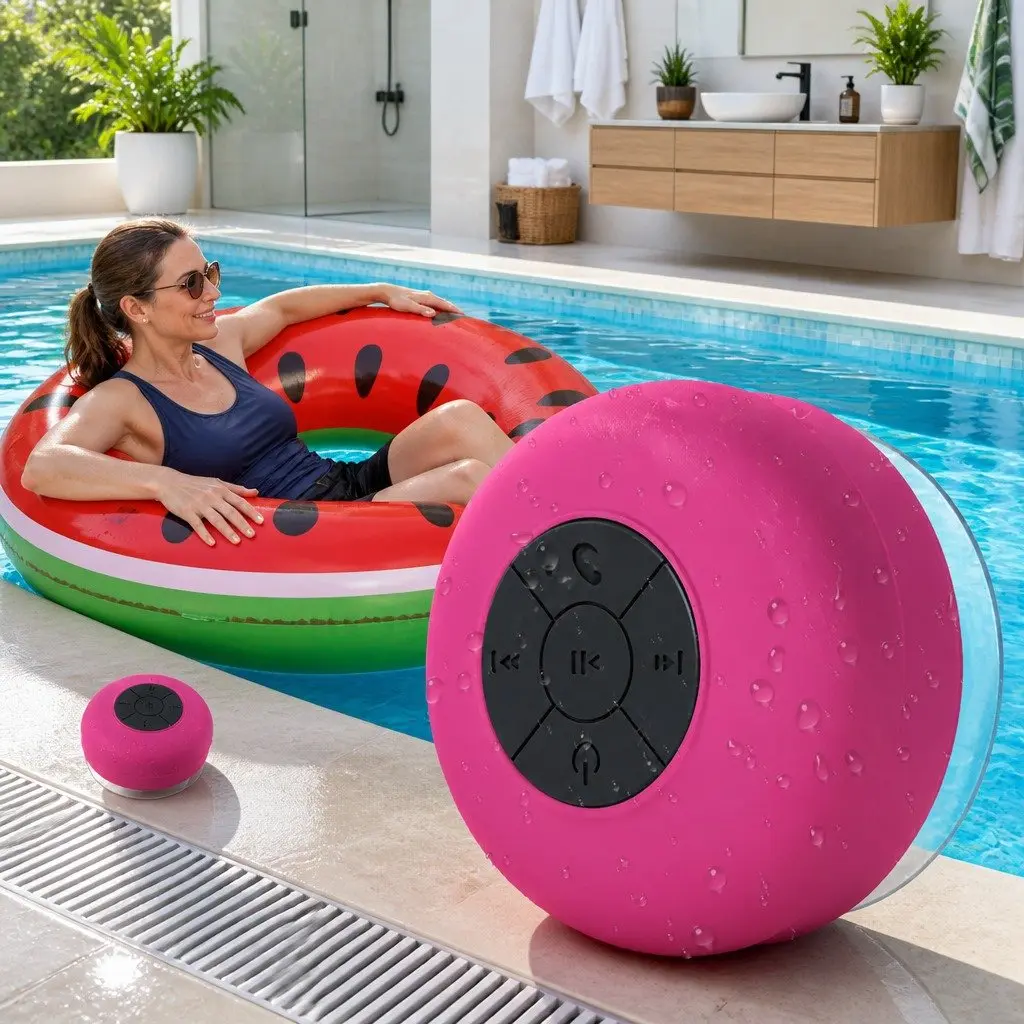Portable Bluetooth Speaker Waterproof Mini Stereo Music Outdoor Red