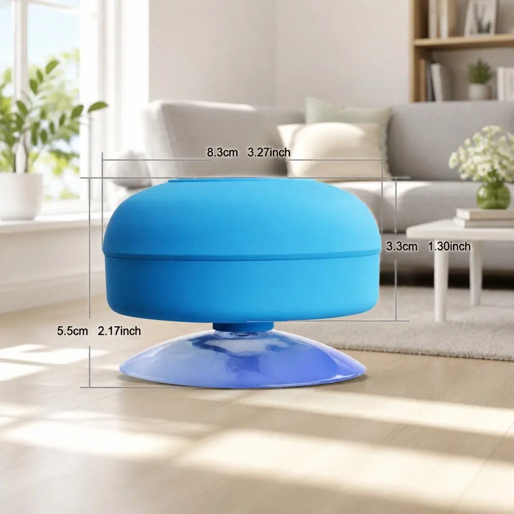 Portable Bluetooth Speaker Suction Cup Mount Waterproof Yellow