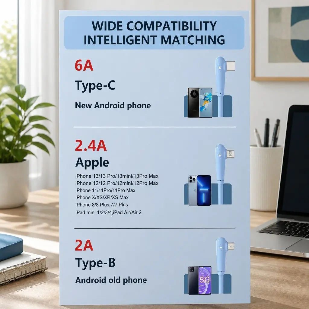 Three-in-One Fast Charging Data Cable Liquid Silicone 1.2m Green
