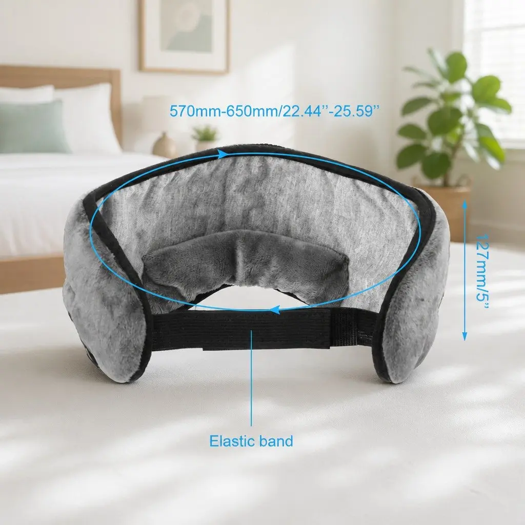 Bluetooth Wireless Stereo Eye Mask Headphones Relaxation Grey Water-Gold Velvet Composite Sponge 13x16.5x6cm