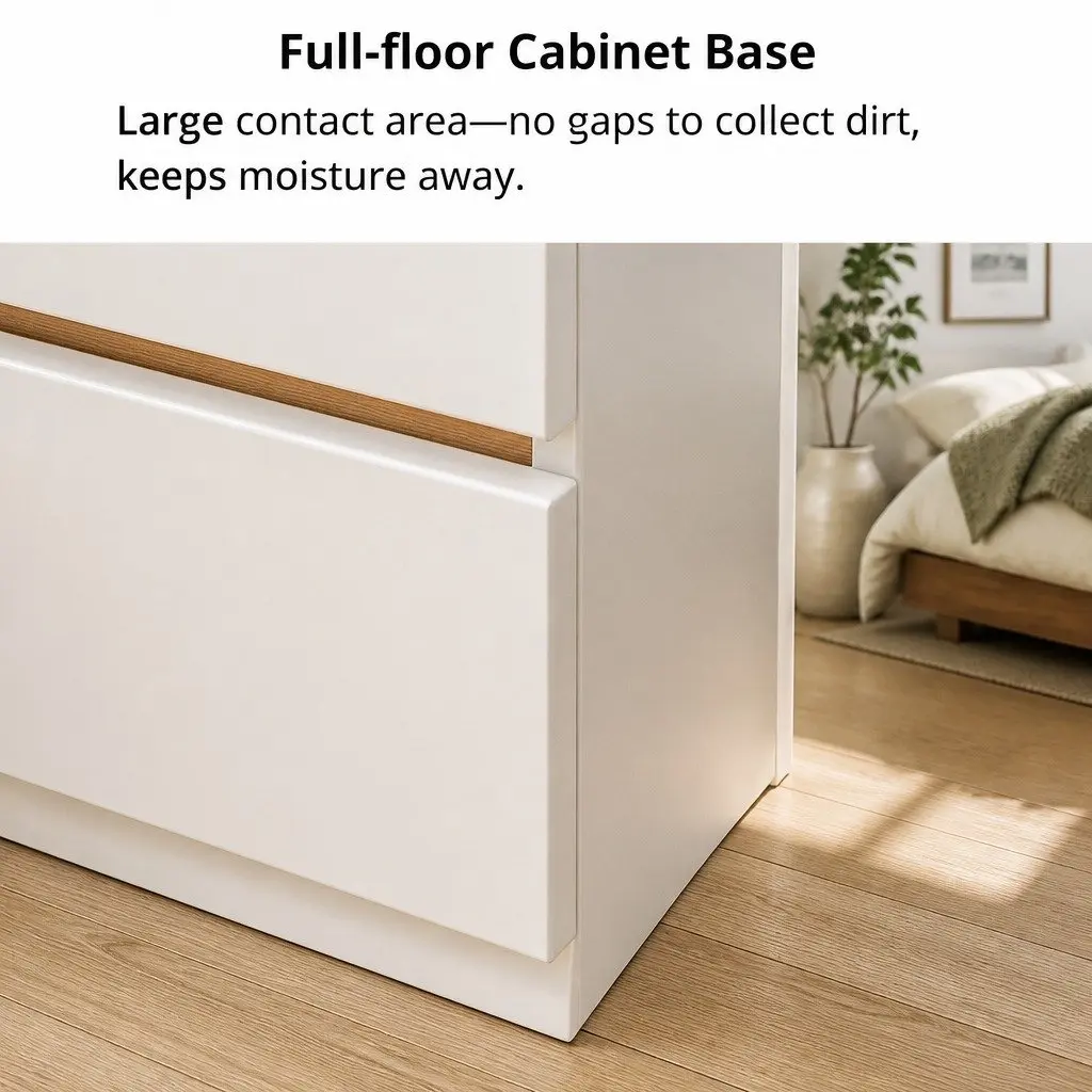 Bedside Table Compact Nightstand with Drawer and Shelf 47cm Warm White