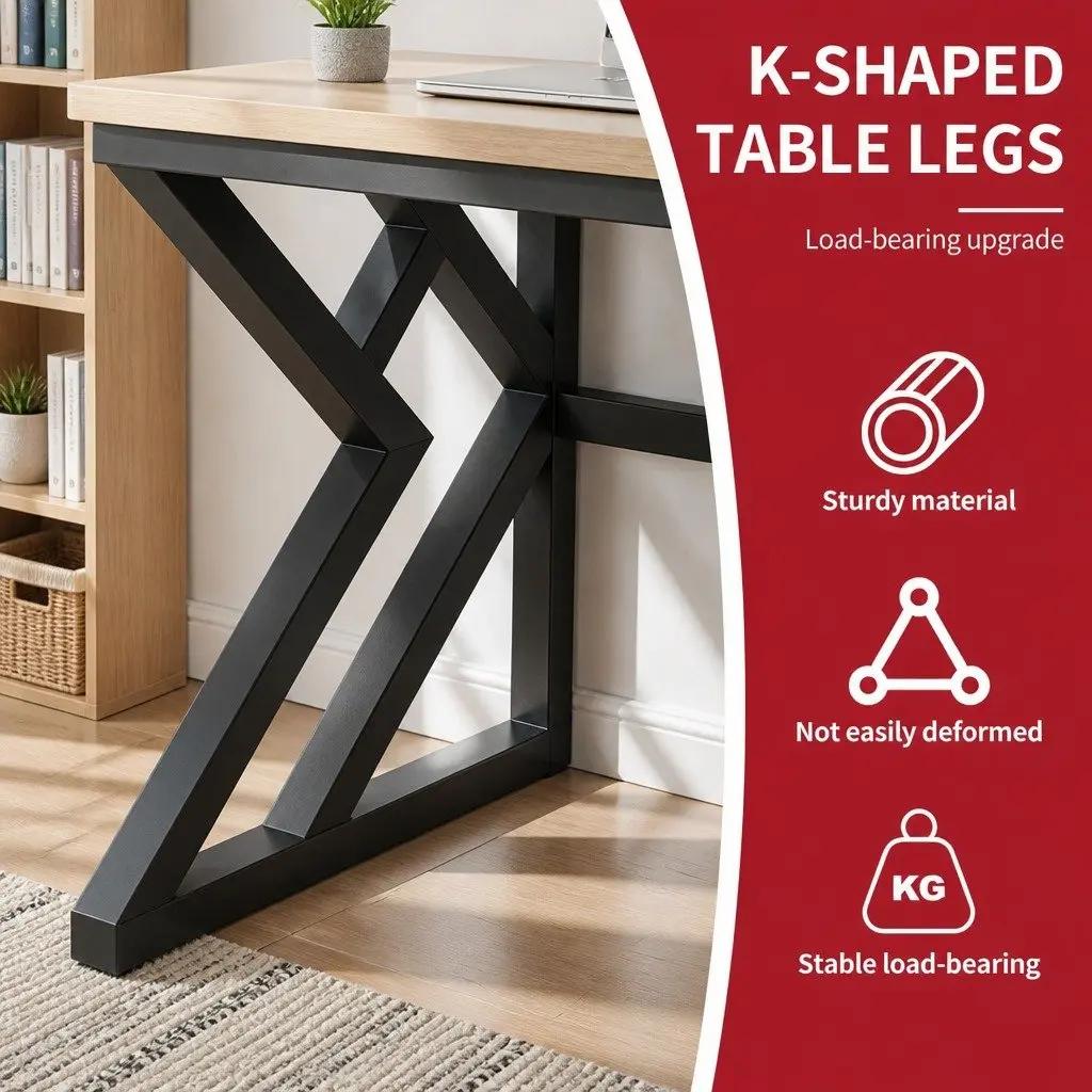 Computer Desk Workstation Study Table 120x60cm Black Table Legs Armani Grey Desktop