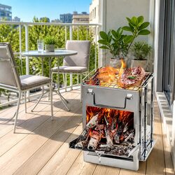 Portable Folding Wood Charcoal Camping Stove Outdoor BBQ Alcohol Burning Cooker