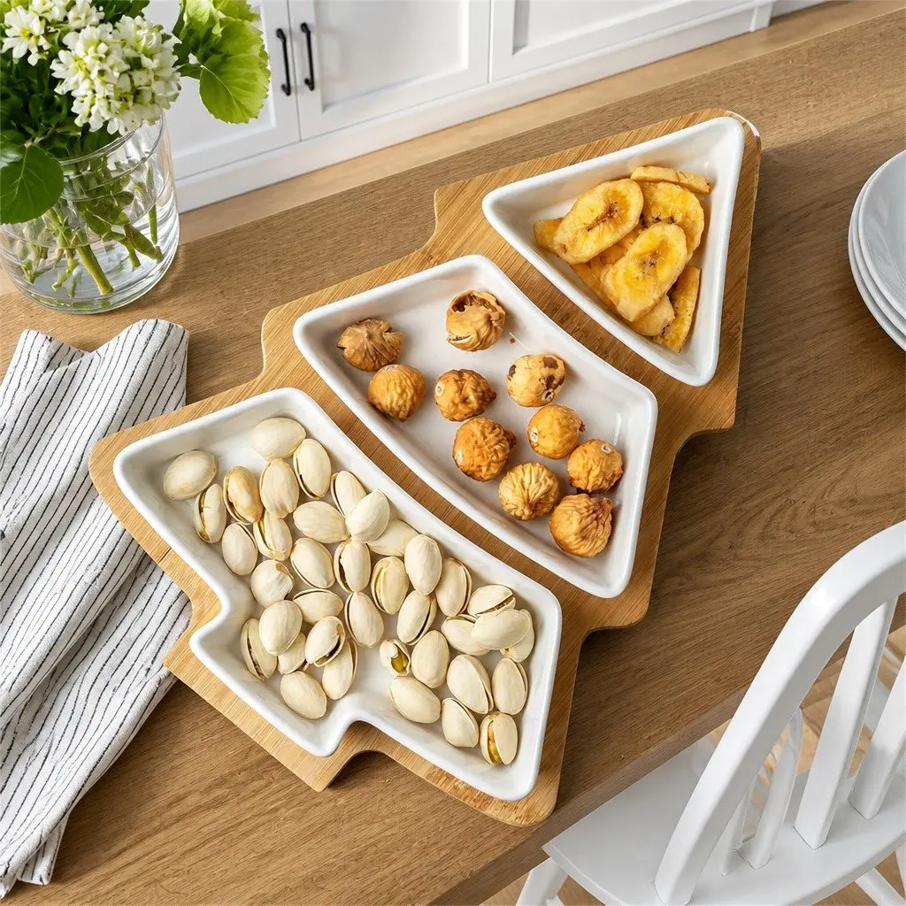 Small Tree Split Dried Fruit Plate Household Creative Plastic Snack Box