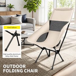 Foldable Moon Chair Lightweight Outdoor Camping Fishing Portable Seat