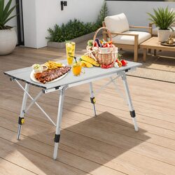 Folding Camping Picnic Table Outdoor Portable Desk Lifting Chicken Roll Storage