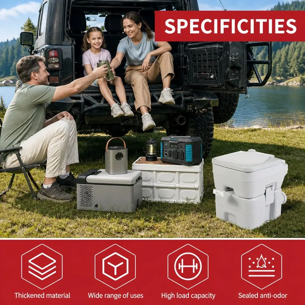 Portable Toilet Anti-Odor Flushing 41x35x41cm Grey