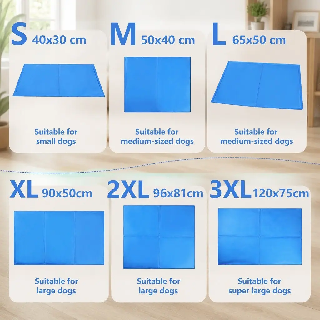 Pet Cooling Cushion XXL Blue Waterproof Fabric