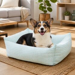 Washable Dog Bed Pet Sleeping Kennel Comfortable Breathable Warm Blue