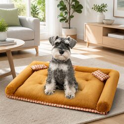 Pet Dog Cat Calming Bed Sleeping Kennel Super Soft Mat Warm Detachable Nest Pad