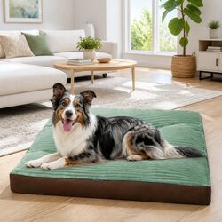 Pet Calming Bed Mat Striped Design Removable Washable Cover Dog Cat Cushion
