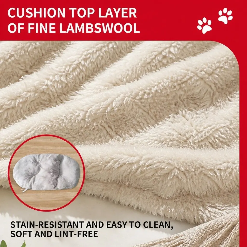 3D Semi-Enclosed Pet Nest Bed Spacious Khaki Cushion-Free Design