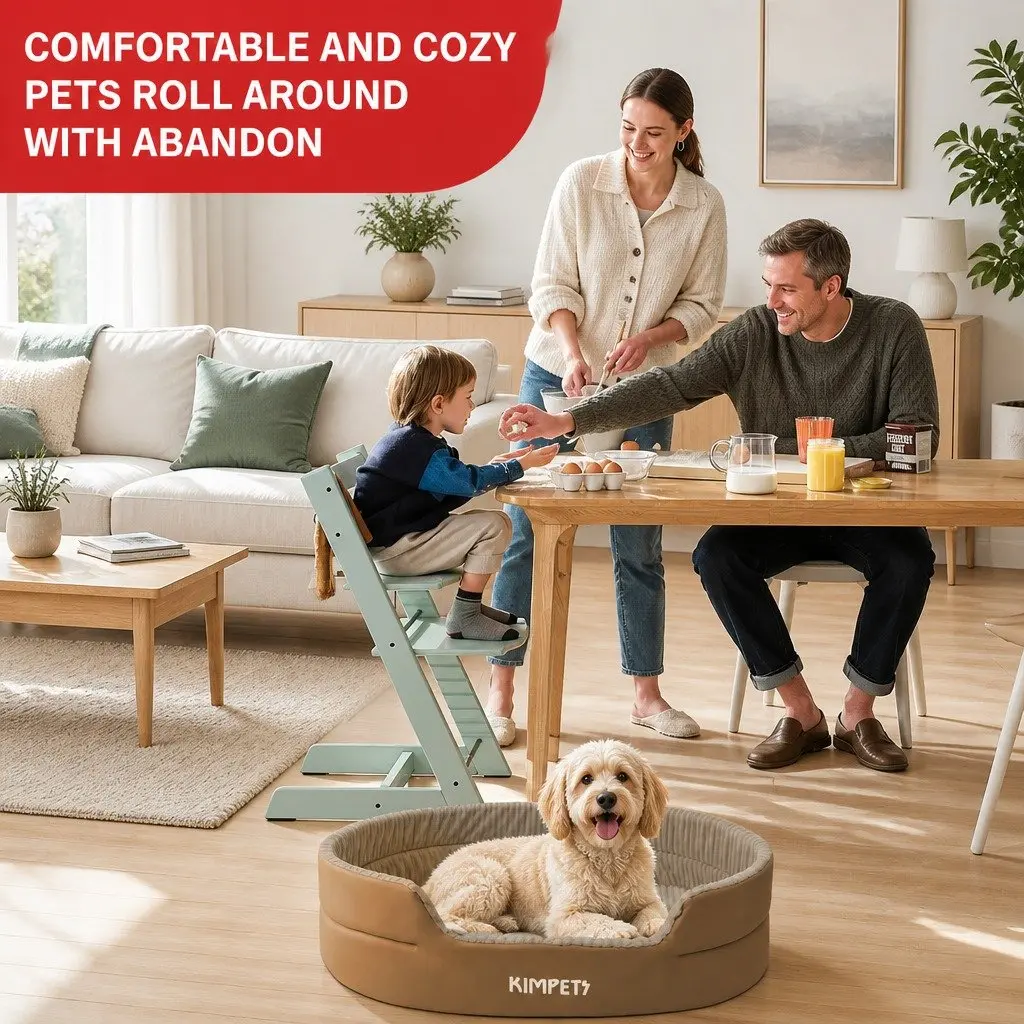 3D Semi-Enclosed Pet Nest Bed Spacious Khaki Cushion-Free Design