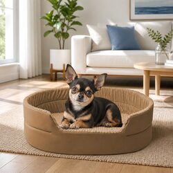 Semi-Enclosed Pet Nest Large 3D Design Khaki Bed House Cave Shelter