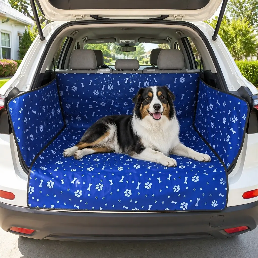 Pet Car Seat Cover Waterproof Nonslip Back Seat Protector Mat Blue 155x105x35cm