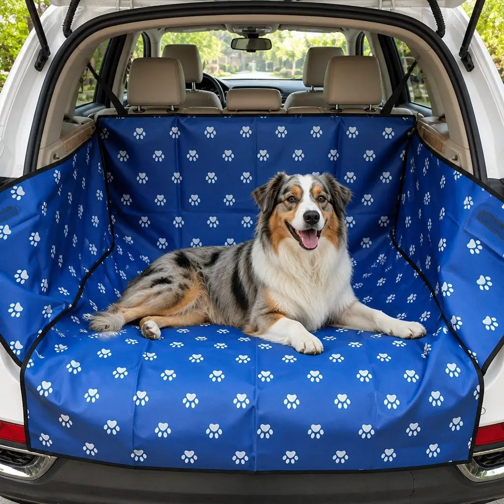 Pet Car Seat Cover Waterproof Nonslip Hammock Back Seat Blue 155x105cm