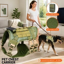 Dog Chest Harness with Back Bag Pet Walking Leash Strap Artifact Supplies
