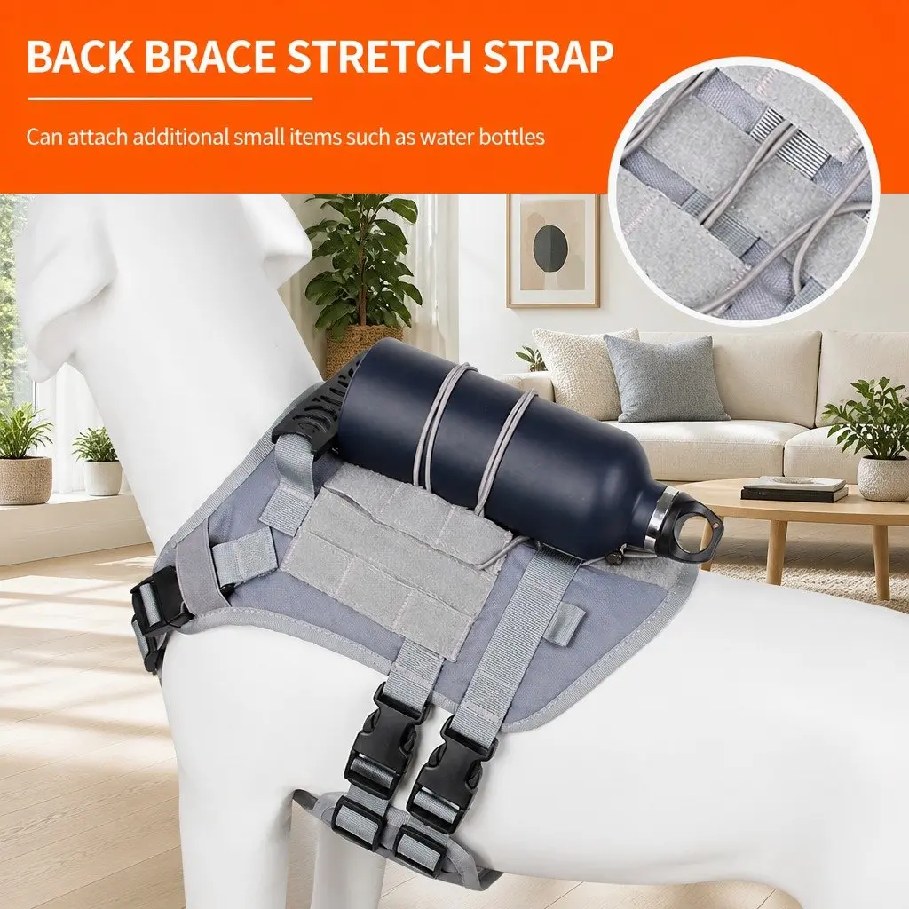 Dog Harness Breathable Mesh Vest Large Grey for Walking Training Gear