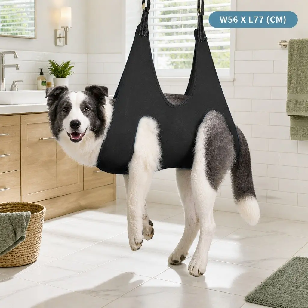 Pet Grooming Hammock Large Restraint Black