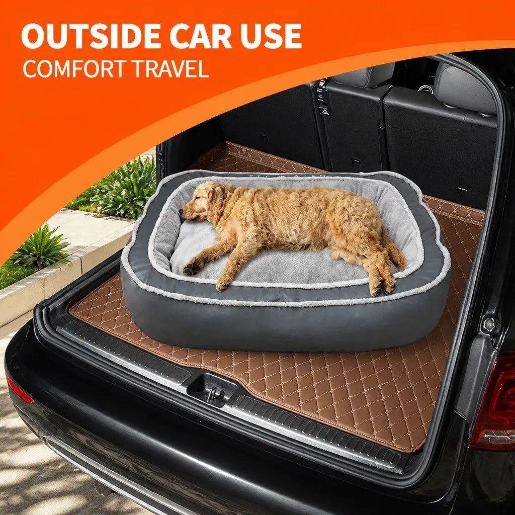 Oval Pet Bed Removable Washable Cushion 60x50x17cm Blue