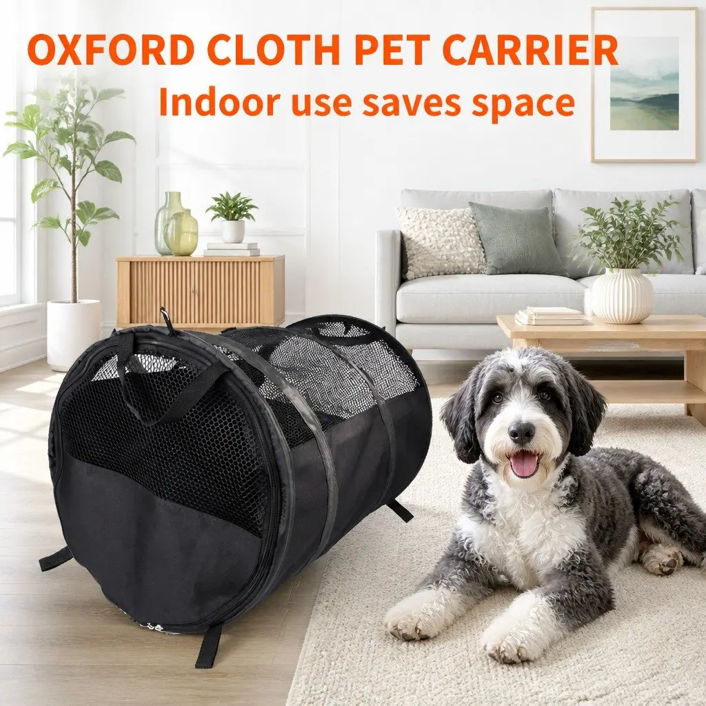 Foldable Pet Carrier Bag Portable Travel Transport 123x58x58cm Grey Oxford Cloth
