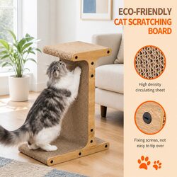 Cardboard Cat Scratch Board T-Jump Stand Kitten Scratcher Toy Lounge