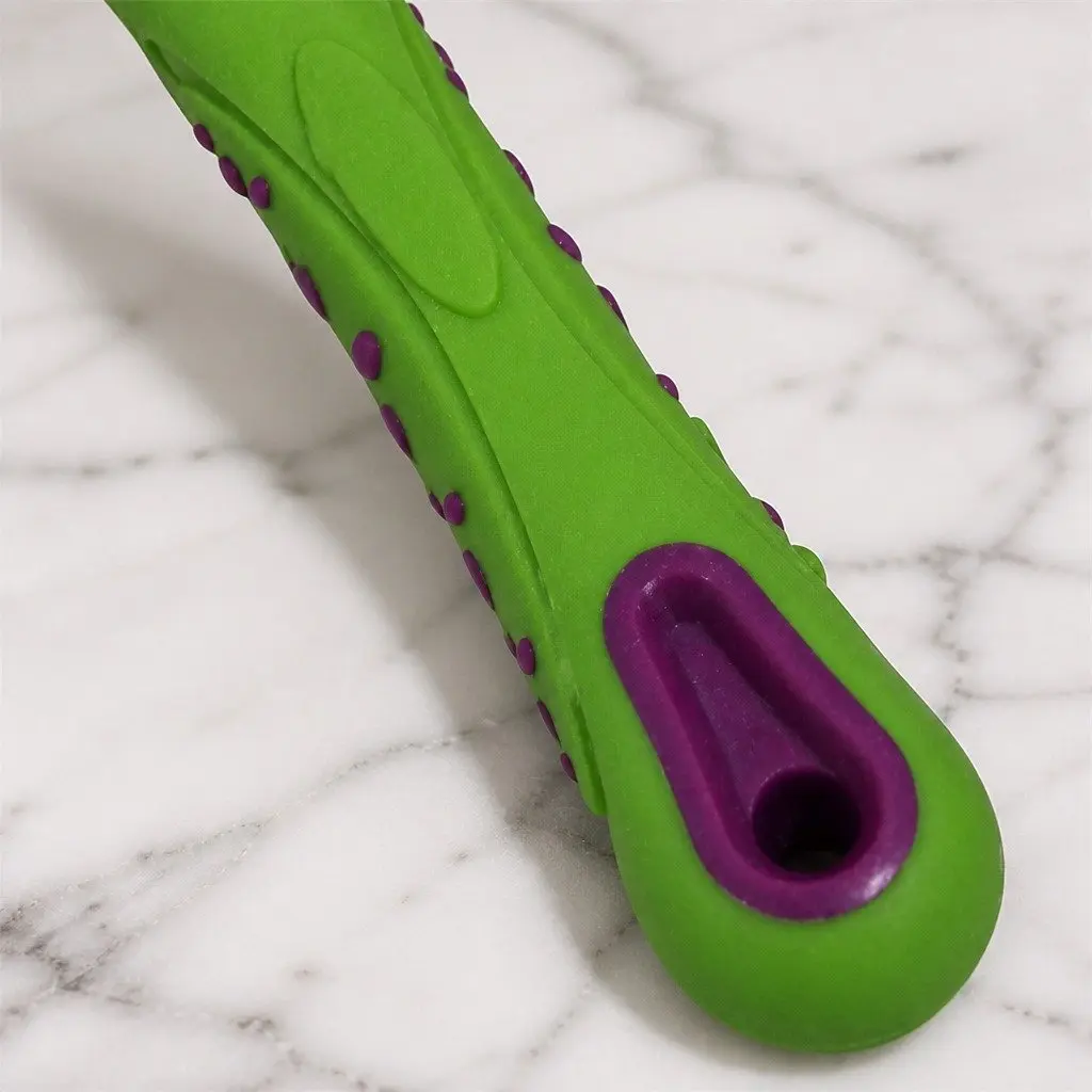 Pet Toothbrush Three-Head Multi-Angle Oral Cleaning Tool Green 17cm