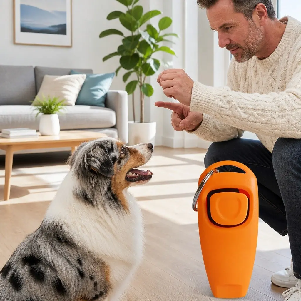 Dog Training Whistle Two-in-One Training Marker 7.5cm Orange