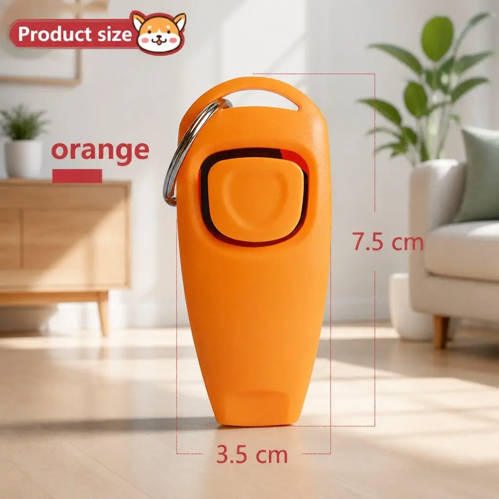 Dog Training Whistle Two-in-One Training Marker 7.5cm Orange