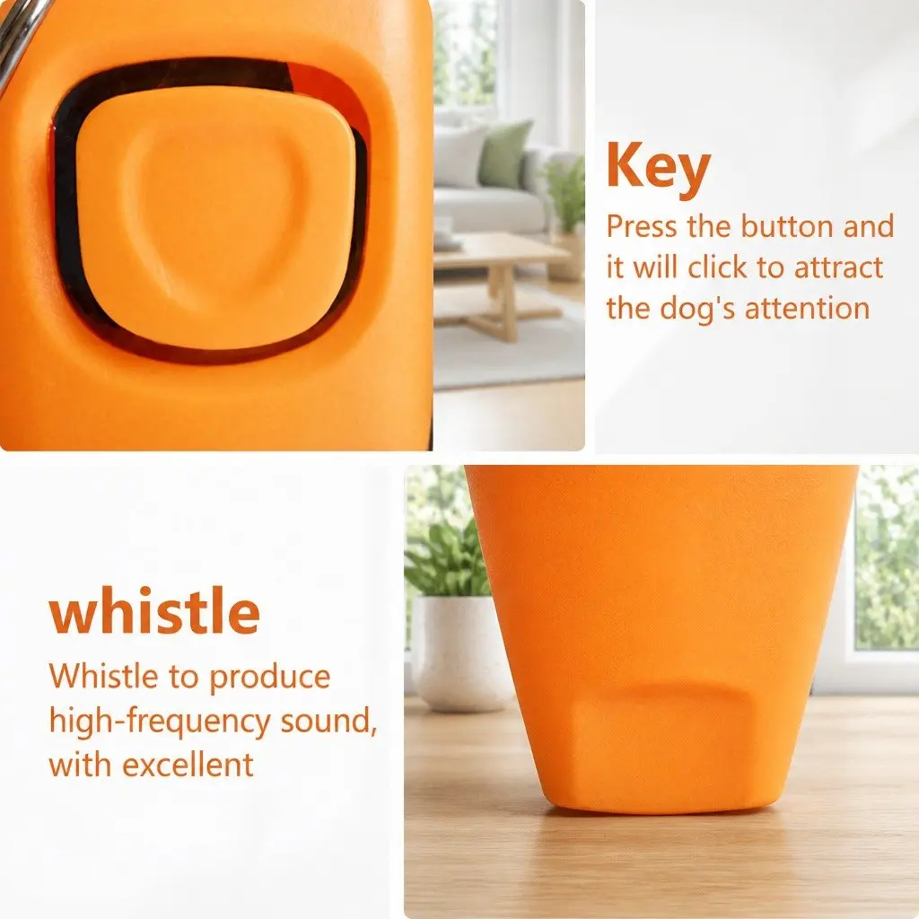Dog Training Whistle Two-in-One Training Marker 7.5cm Orange