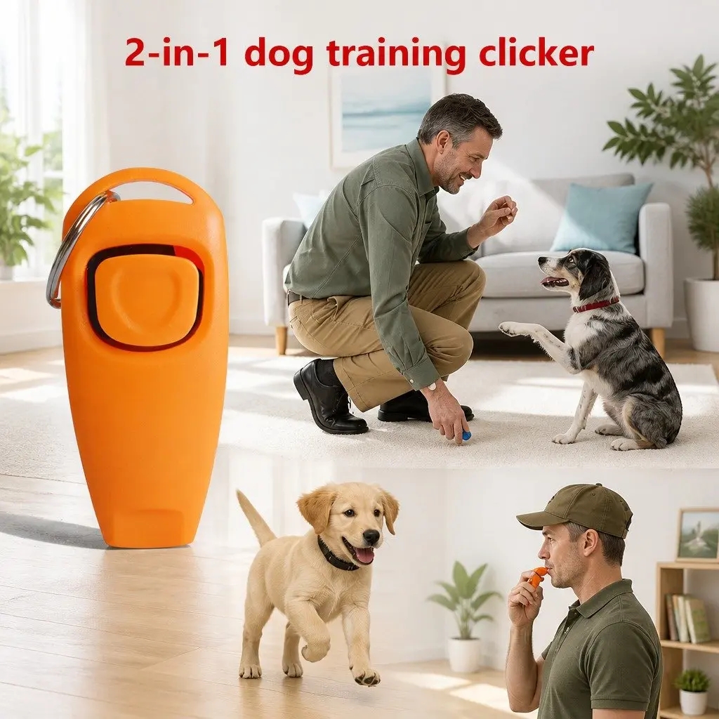 Dog Training Whistle Two-in-One Training Marker 7.5cm Orange
