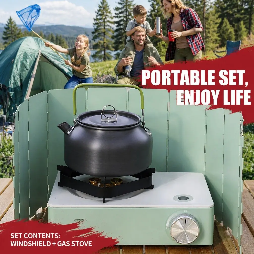 Portable Camping Stove High Power 3500W Compact Macaron Green