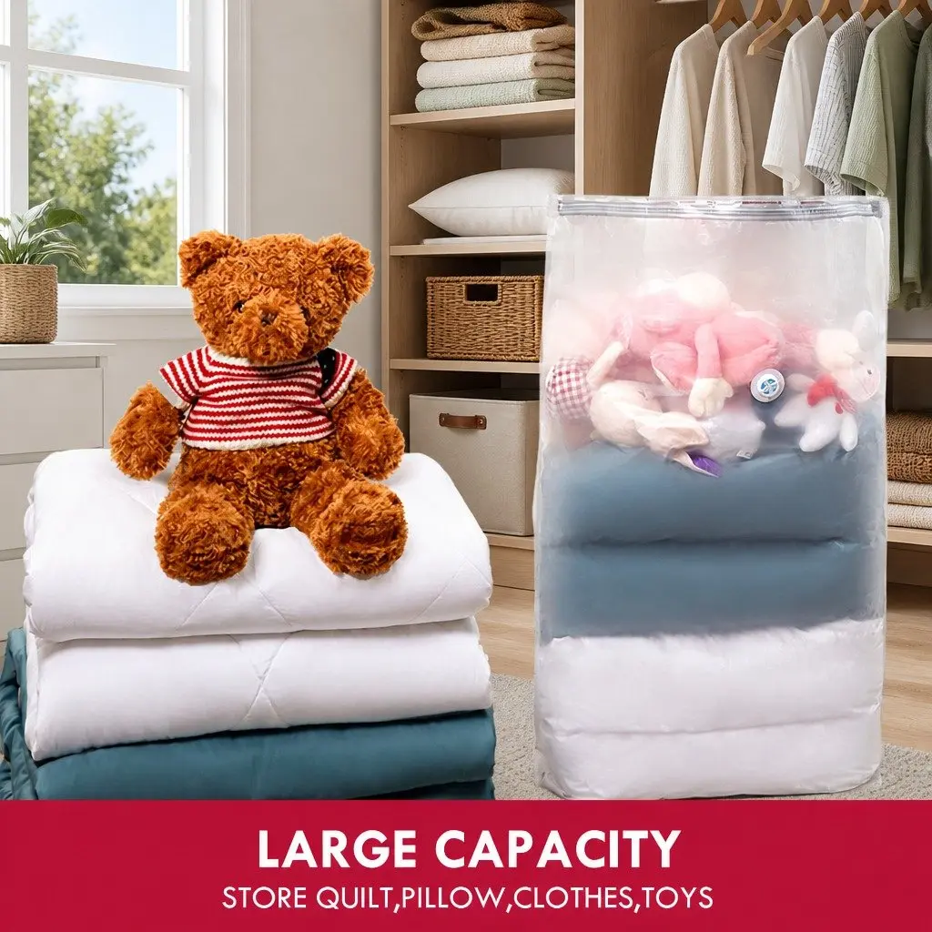 Vacuum Compression Storage Bag XL Capacity Airtight Waterproof White