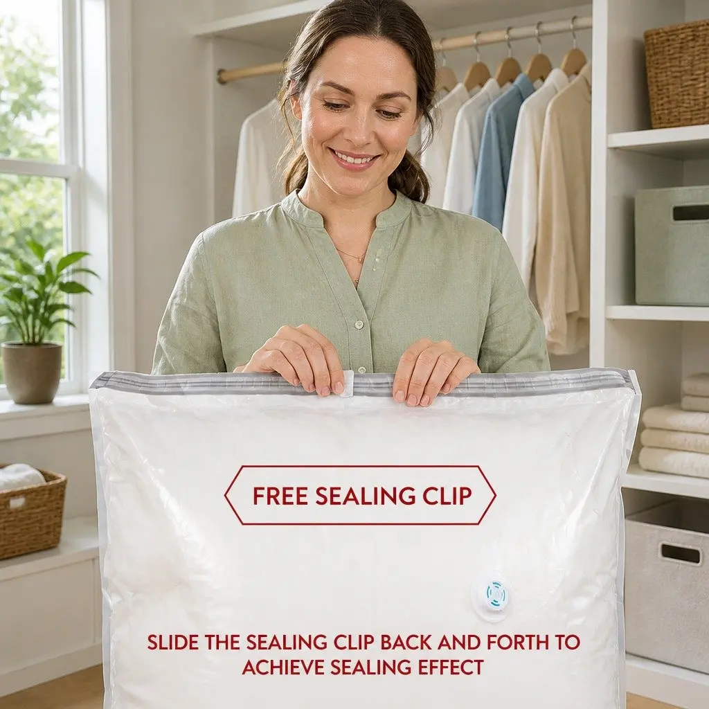 Vacuum Compression Storage Bag Household Organiser S Size White