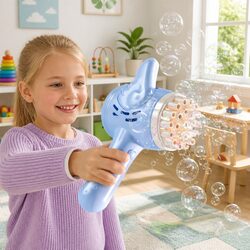 Electric Bubble Machine Gun 23-Hole Gatling Toy Kids Outdoor Indoor Bubble Maker